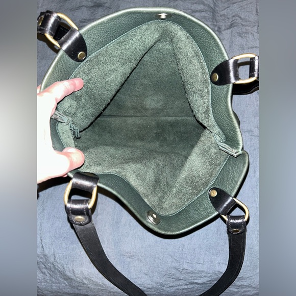 REAL LEATHER Vintage Forest Green Soft Artisan Bag - Picture 7 of 7